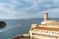 Aerial beautiful view of Fort Saint-JeanÃÂ at the entrance to the Old Port in Marseille France Royalty Free Stock Photo